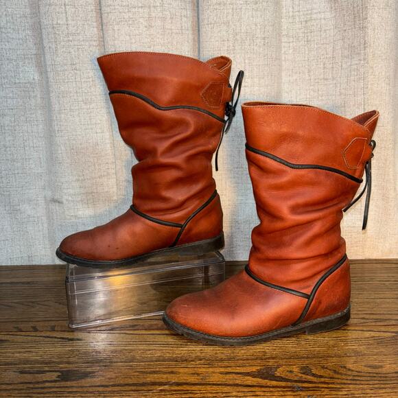 Vintage Kaufman Defrosters Women’s 7 Leather Shearling Winter Boots Canada Brown - Picture 2 of 8